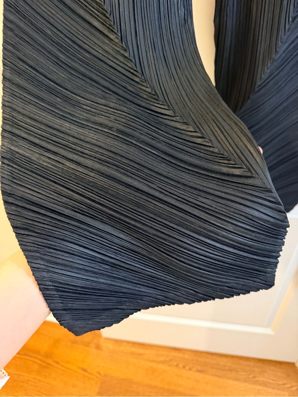 Pleats please Issey Miyake Navy Pleated Wide-Leg Pants FIRM PRICE - Picture 7 of 11
